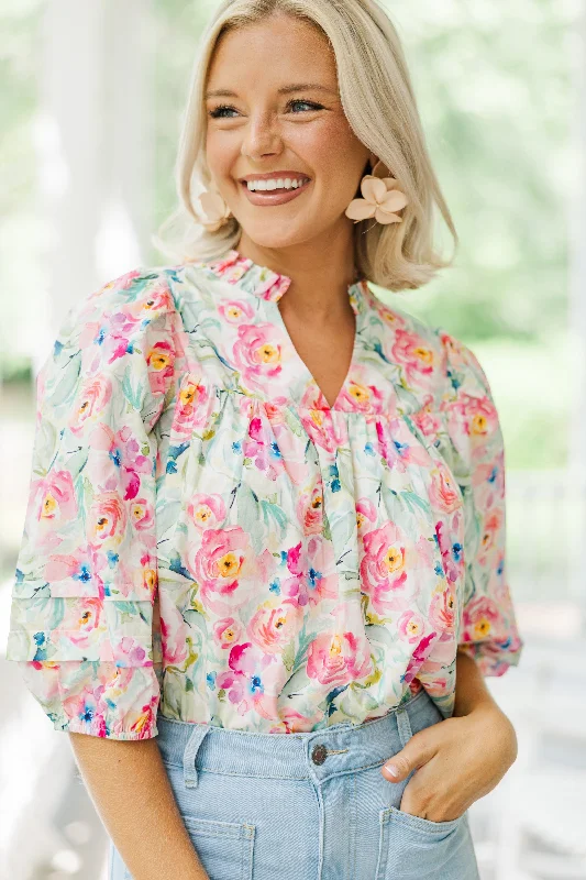 Get Involved Pink Floral Blouse