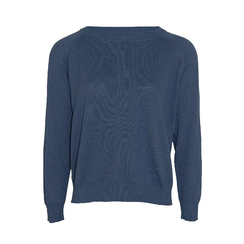 Ls Ragland Plain Sweater - Navy