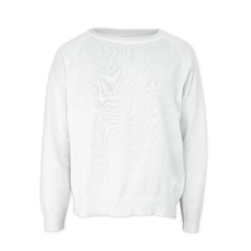 Ls Ragland Plain Sweater - White